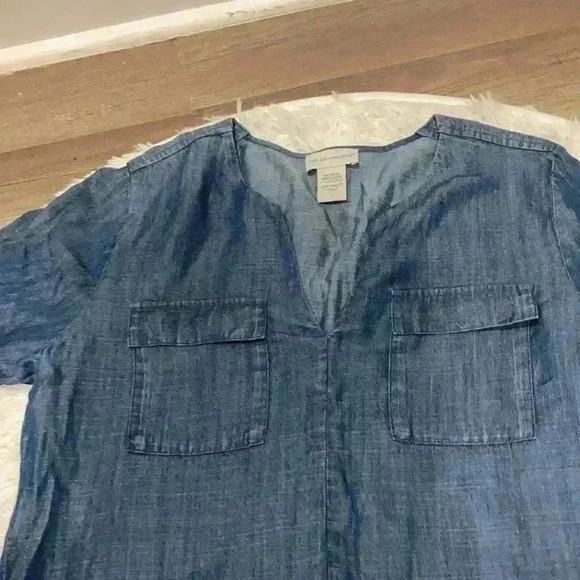 Soft Surroundings long sleeve chambray lagenlook comfy top size xsmall - Picture 3 of 6